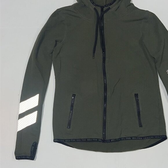 PINK Victoria’s Secret Army Green Zip Up Hoodie Size XS - Picture 4 of 10